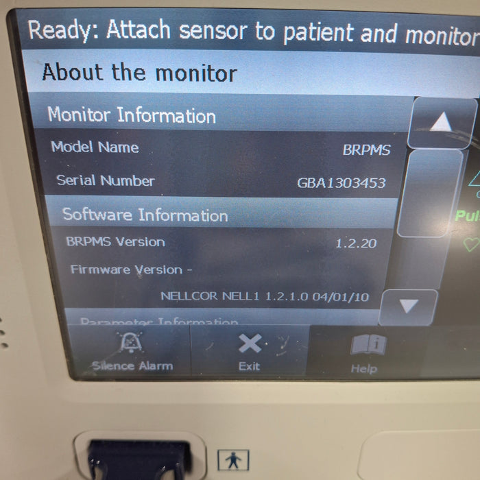 Covidien GR101704 Bedside Respiratory Patient Monitoring System
