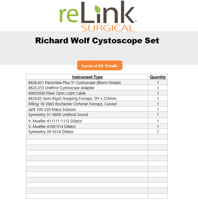 Richard Wolf 8626.431 5° Cystoscope Set