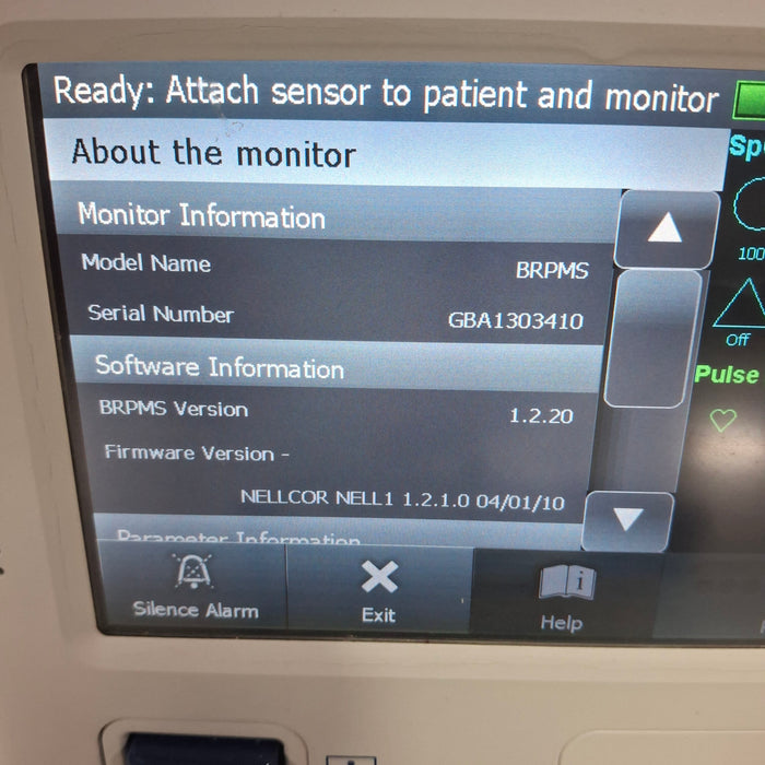 Covidien GR101704 Bedside Respiratory Patient Monitoring System