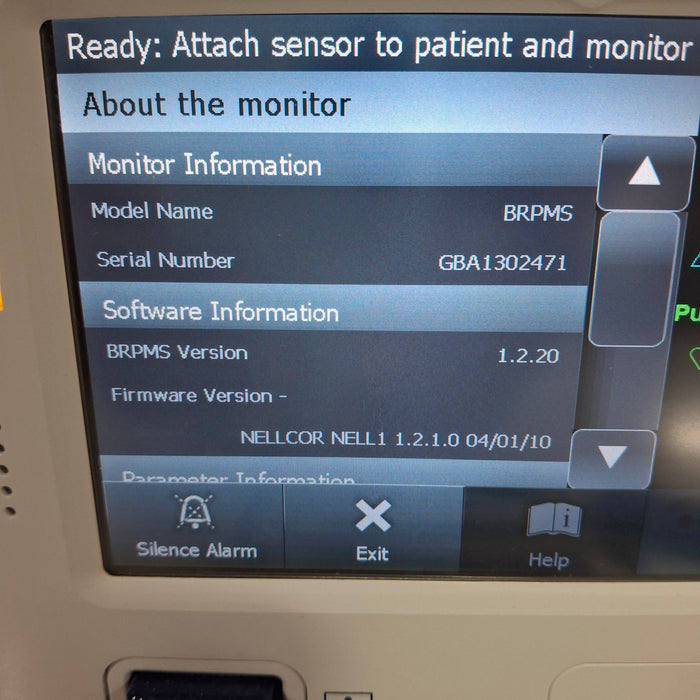 Covidien GR101704 Bedside Respiratory Patient Monitoring System