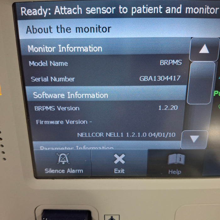 Covidien GR101704 Bedside Respiratory Patient Monitoring System