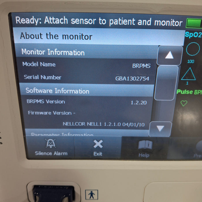 Covidien GR101704 Bedside Respiratory Patient Monitoring System