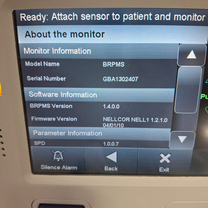 Covidien GR101704 Bedside Respiratory Patient Monitoring System