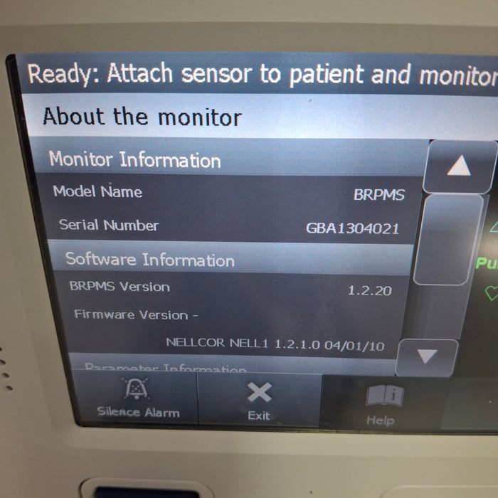Covidien GR101704 Bedside Respiratory Patient Monitoring System