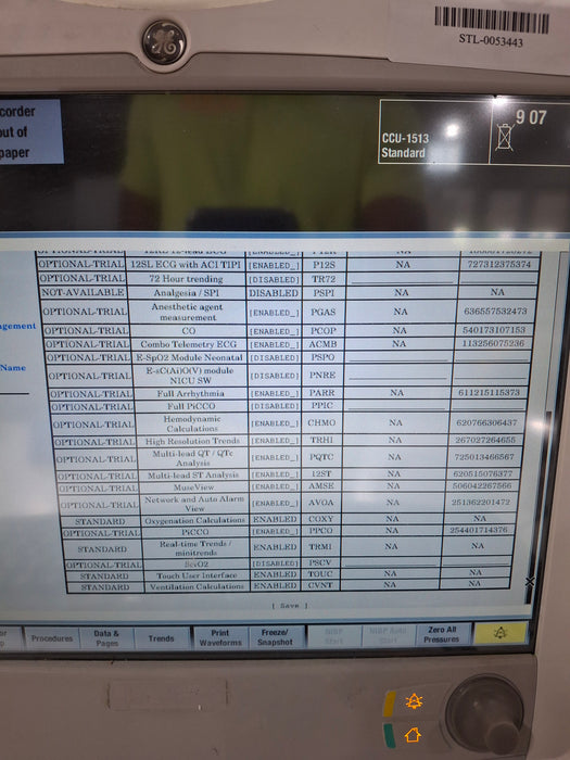 GE Healthcare Carescape B650 Critical Care Patient Monitor