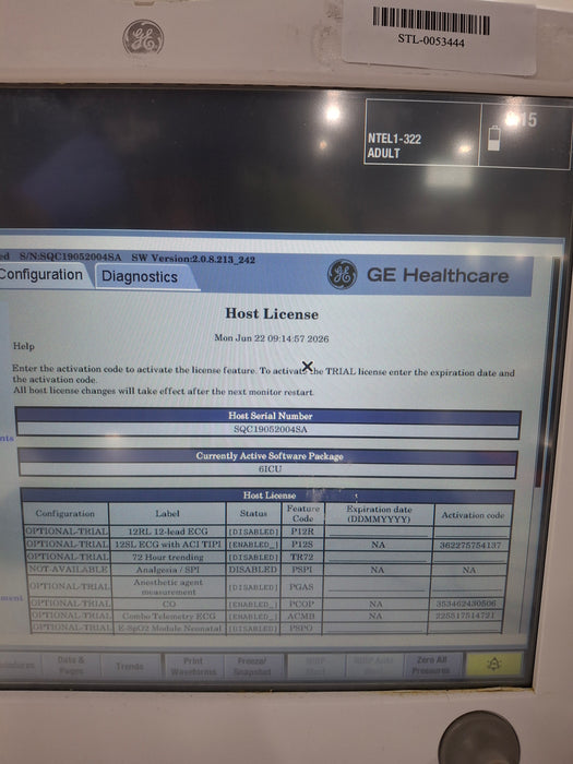GE Healthcare Carescape B650 Critical Care Patient Monitor