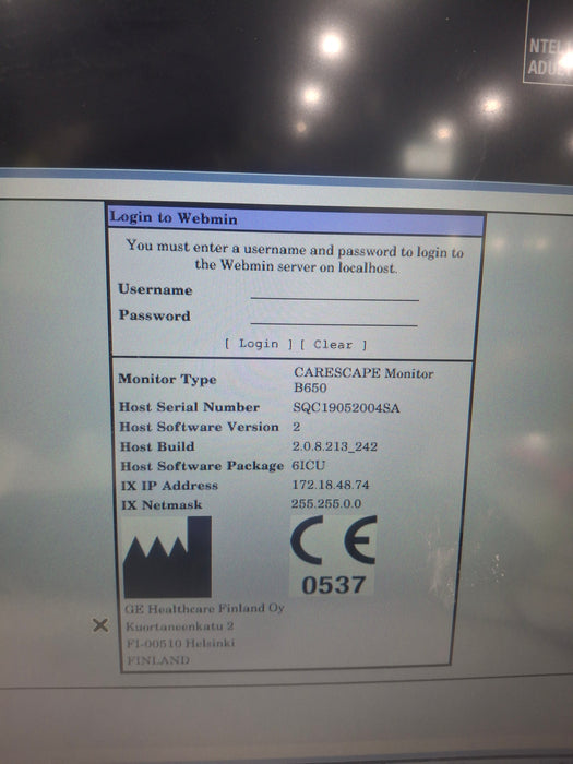 GE Healthcare Carescape B650 Critical Care Patient Monitor