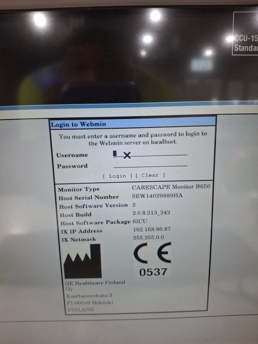 GE Healthcare Carescape B650 Critical Care Patient Monitor