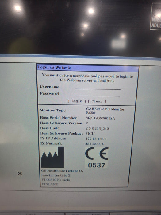 GE Healthcare Carescape B650 Critical Care Patient Monitor