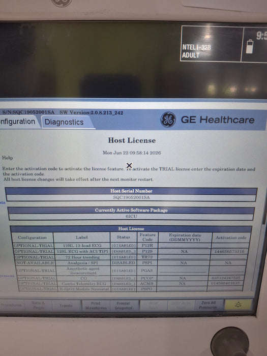 GE Healthcare Carescape B650 Critical Care Patient Monitor