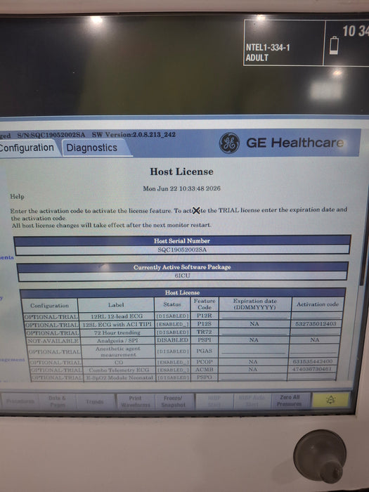 GE Healthcare Carescape B650 Critical Care Patient Monitor