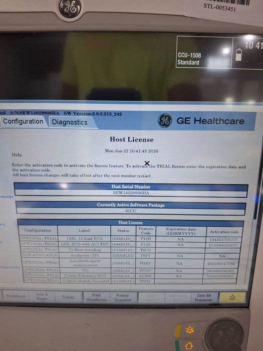 GE Healthcare Carescape B650 Critical Care Patient Monitor