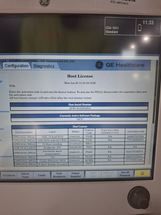 GE Healthcare Carescape B650 Critical Care Patient Monitor