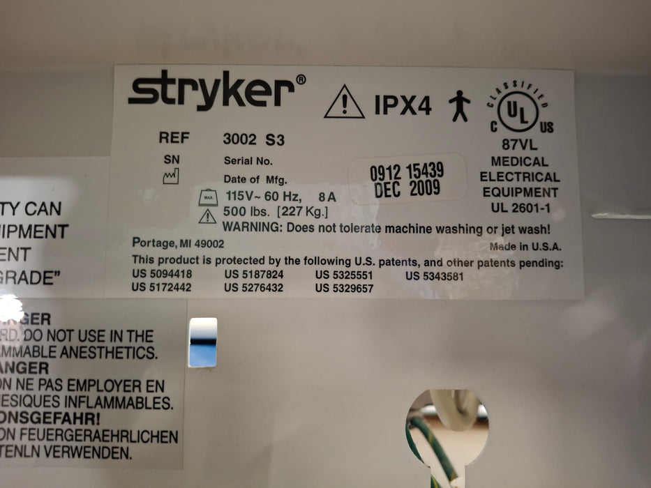 Stryker Secure III 3002 Hospital Bed