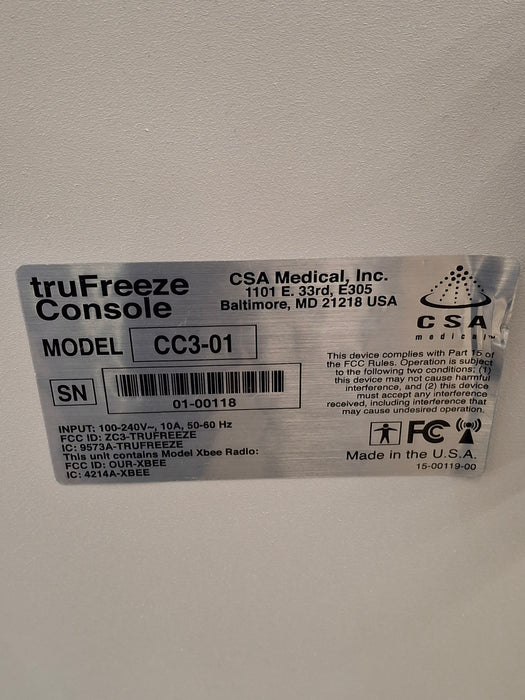 CSA Medical, Inc. truFreeze Console Spray Cryotherapy System