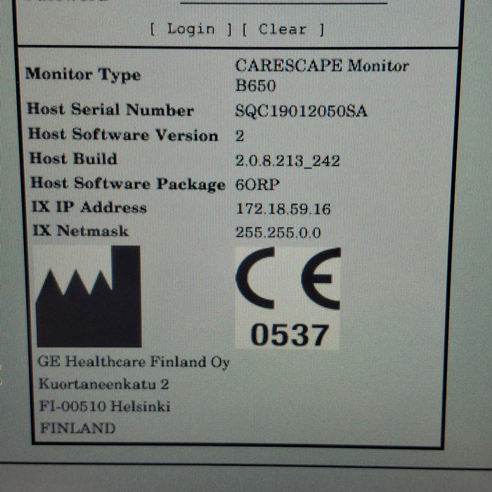 GE Healthcare Carescape B650 Patient Monitor