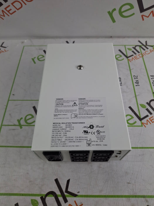 Toroid ISB-060W Medical Grade Transformer