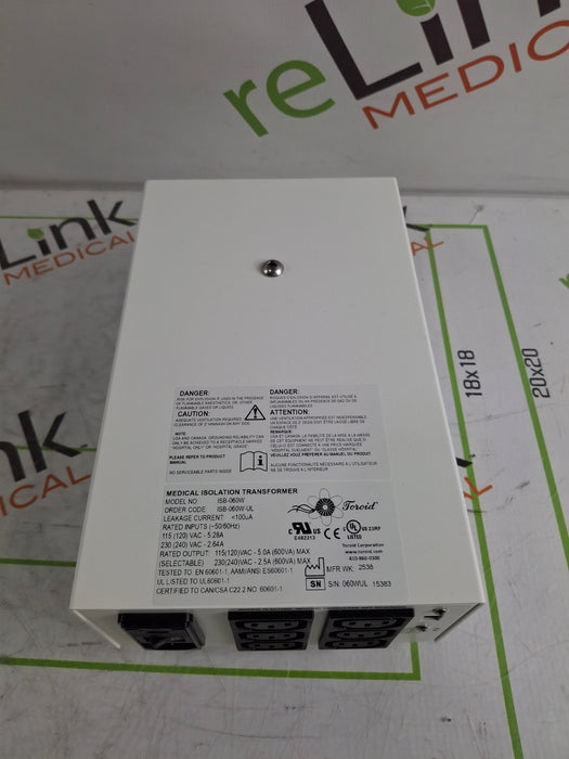 Toroid ISB-060W Medical Grade Transformer