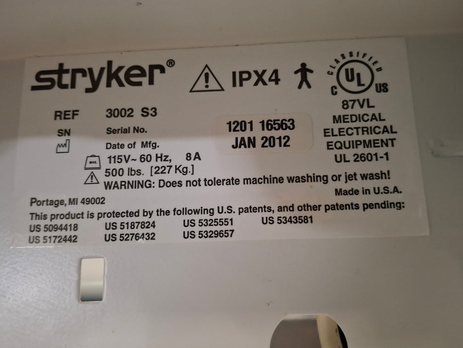 Stryker Secure II 3002 Hospital Bed