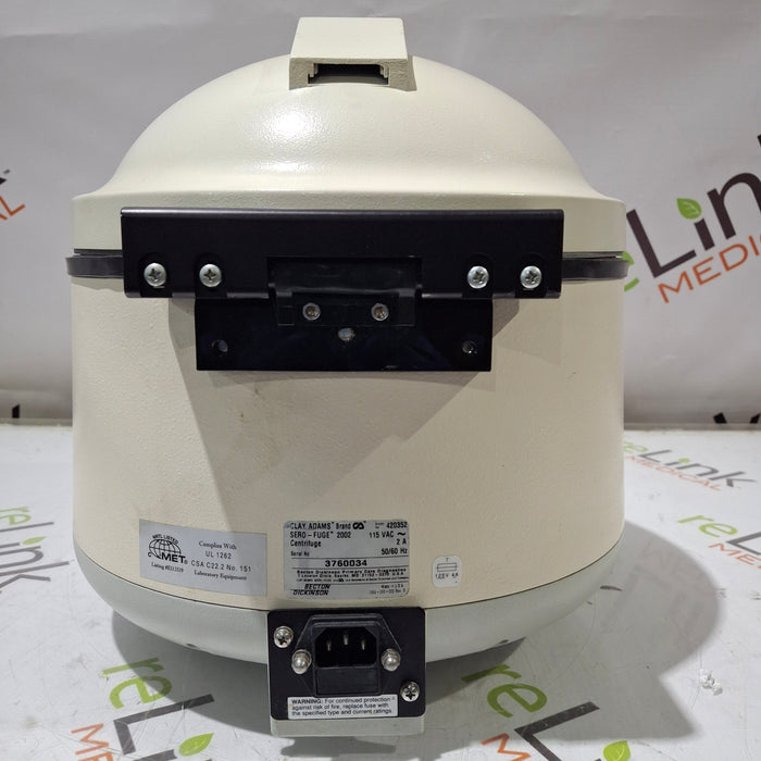 Clay Adams 420352 Sero-fuge 2002 2-Speed Centrifuge