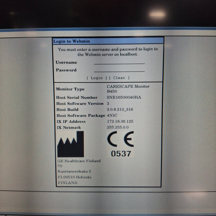 GE Healthcare Carescape B450 Patient Monitor