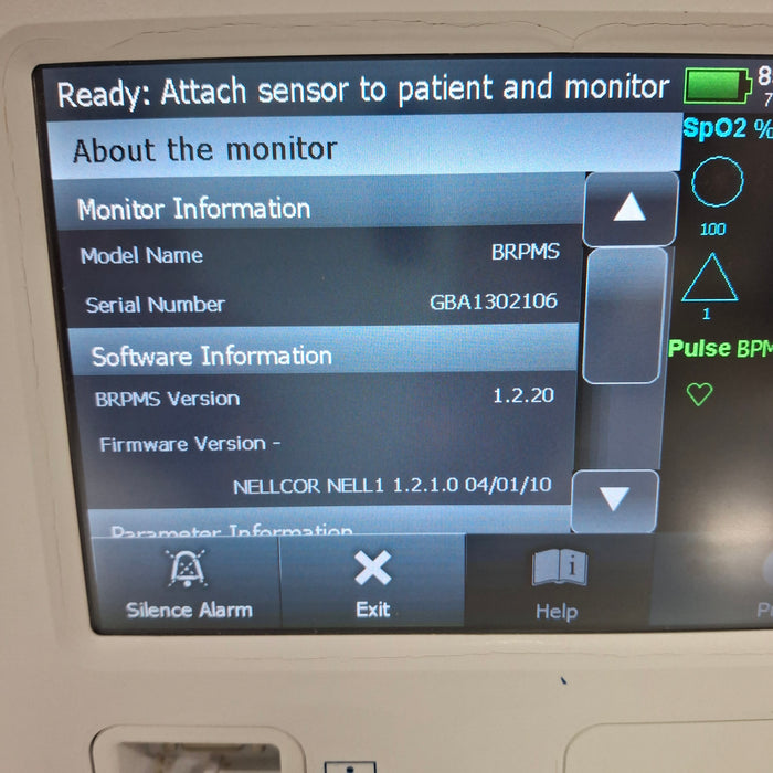 Covidien GR101704 Bedside Respiratory Patient Monitoring System
