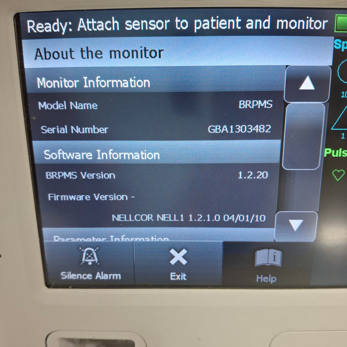 Covidien GR101704 Bedside Respiratory Patient Monitoring System