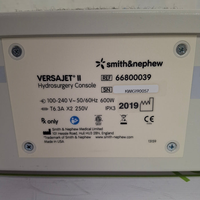 Smith & Nephew Versajet II Hydrosurgery Console