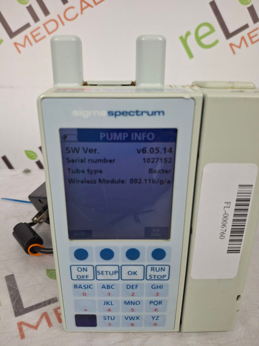 Baxter Sigma Spectrum 6.05.14 with A/B/G/N Battery Infusion Pump