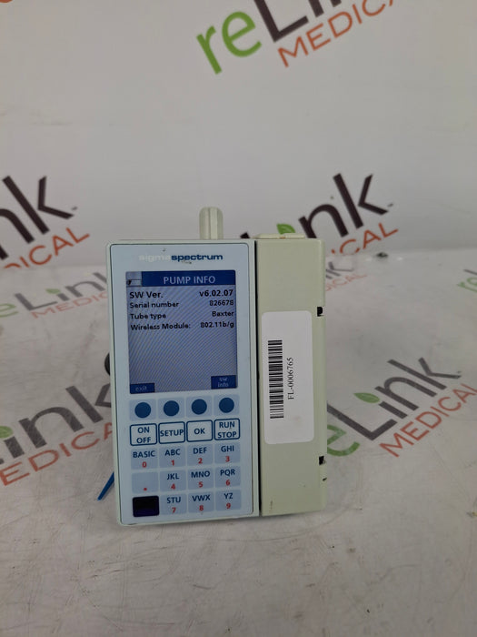 Baxter Sigma Spectrum 6.02.07 with B/G Battery Infusion Pump