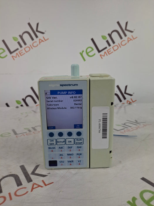 Baxter Sigma Spectrum 6.02.07 with B/G Battery Infusion Pump
