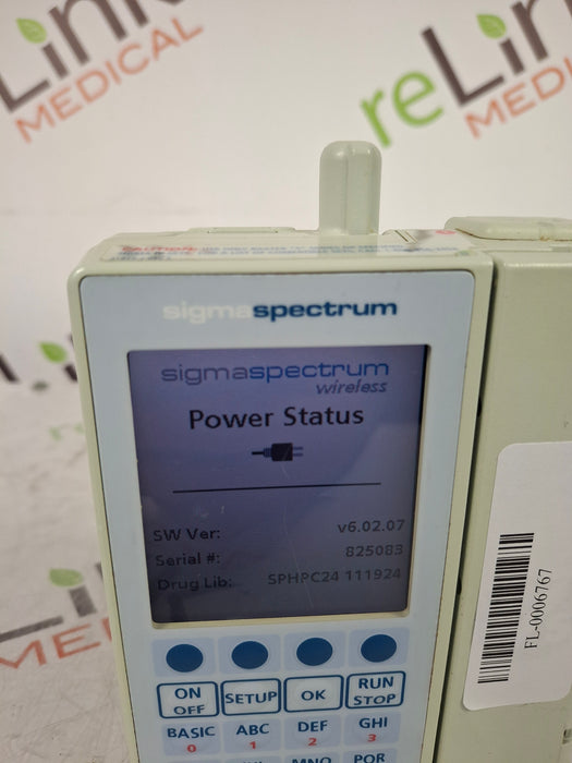 Baxter Sigma Spectrum 6.02.07 with B/G Battery Infusion Pump
