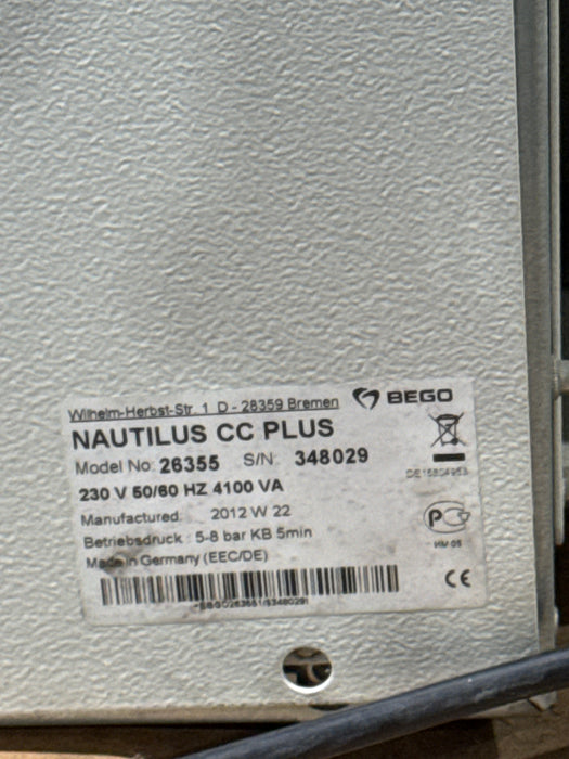 Bego Nautilus CC Plus Dental Induction Casting Machine