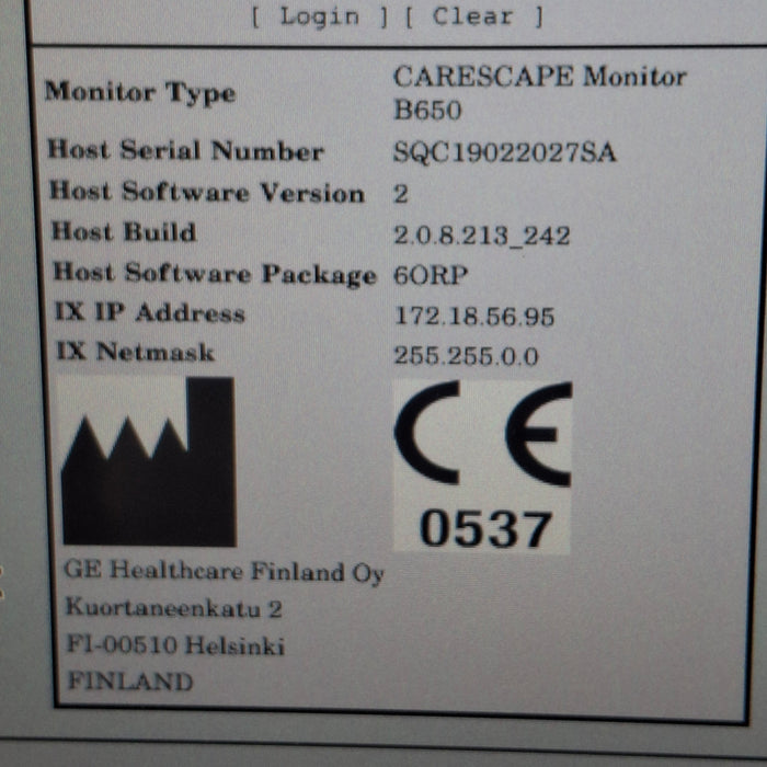 GE Healthcare Carescape B650 Patient Monitor