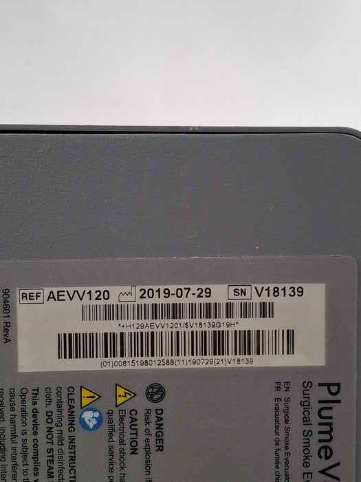 Zimmer PlumeVac AEVV120 Surgical Smoke Evacuator