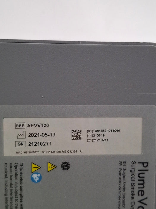 Zimmer PlumeVac AEVV120 Surgical Smoke Evacuator