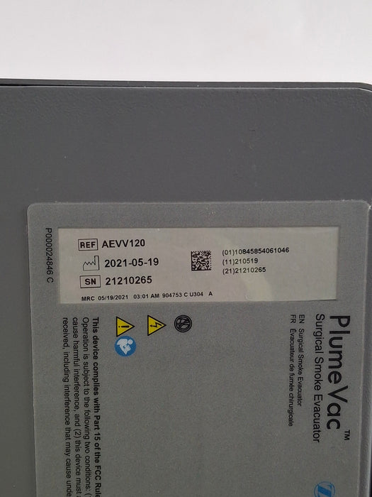 Zimmer Zimmer PlumeVac AEVV120 Surgical Smoke Evacuator Surgical Equipment reLink Online