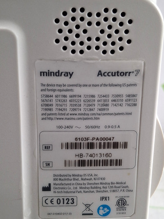 Mindray Accutorr 7 Vital Signs Monitor