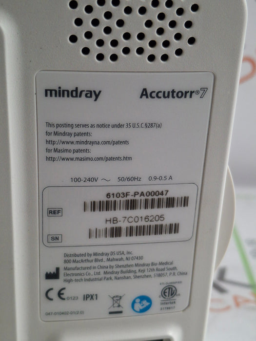 Mindray Accutorr 7 Vital Signs Monitor