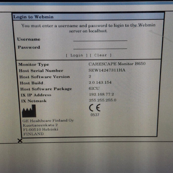 GE Healthcare Carescape B650 Patient Monitor