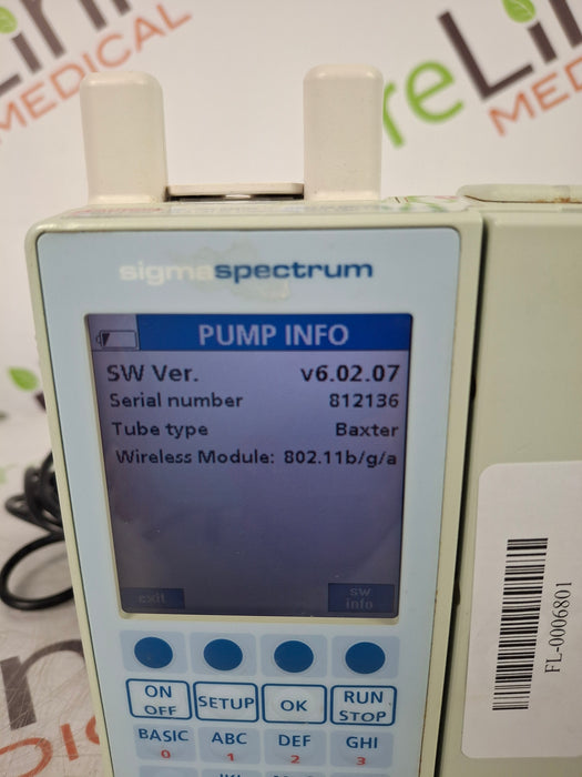 Baxter Sigma Spectrum 6.02.07 with A/B/G/N Battery Infusion Pump