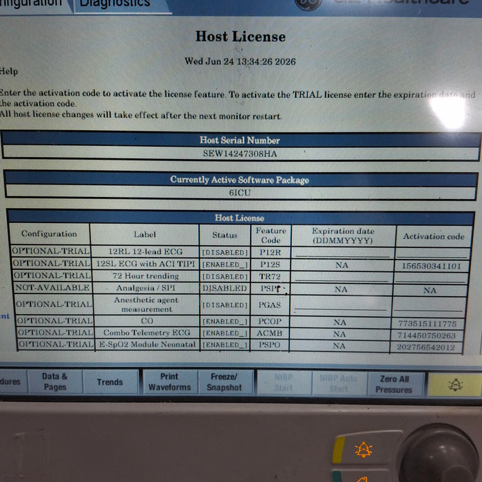 GE Healthcare Carescape B650 Critical Care Patient Monitor
