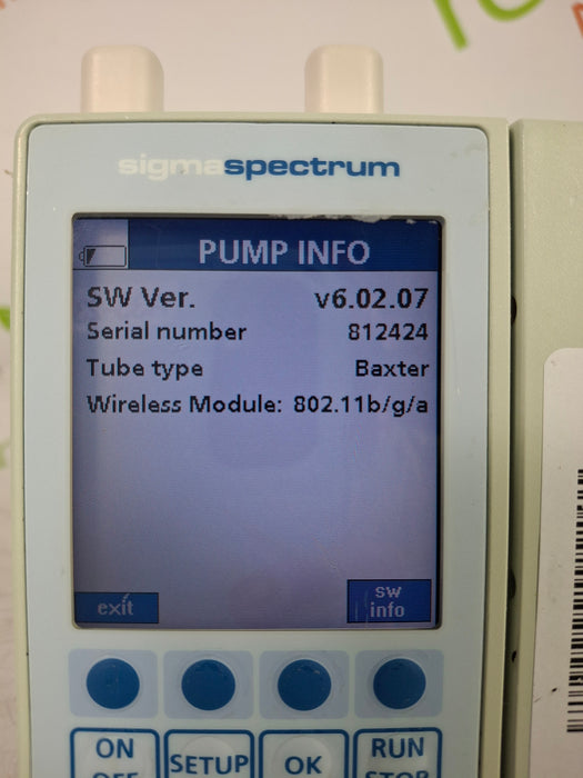 Baxter Sigma Spectrum 6.02.07 with A/B/G/N Battery Infusion Pump