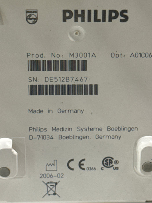 Philips M3001A-A01C06 Fast SpO2, NIBP, ECG, Temp, IBP MMS Module