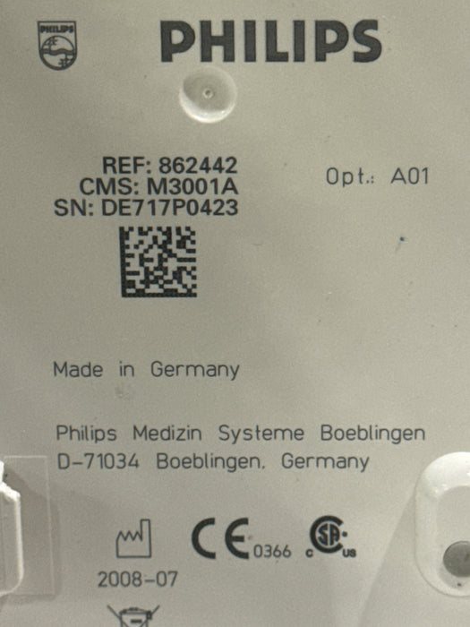 Philips M3001A-A01 Fast SpO2, NIBP, ECG MMS Module