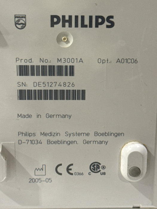 Philips M3001A-A01C06 Fast SpO2, NIBP, ECG, Temp, IBP MMS Module