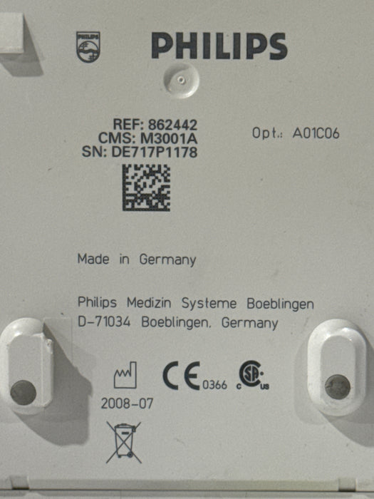 Philips M3001A-A01C06 Fast SpO2, NIBP, ECG, Temp, IBP MMS Module