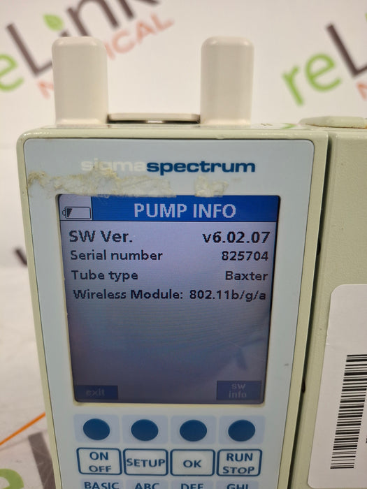 Baxter Sigma Spectrum 6.02.07 with A/B/G/N Battery Infusion Pump