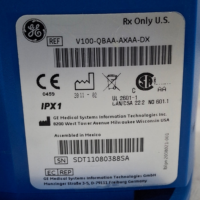 GE Healthcare Dinamap V100 - NIBP, SpO2, Temp Vital Signs Monitor
