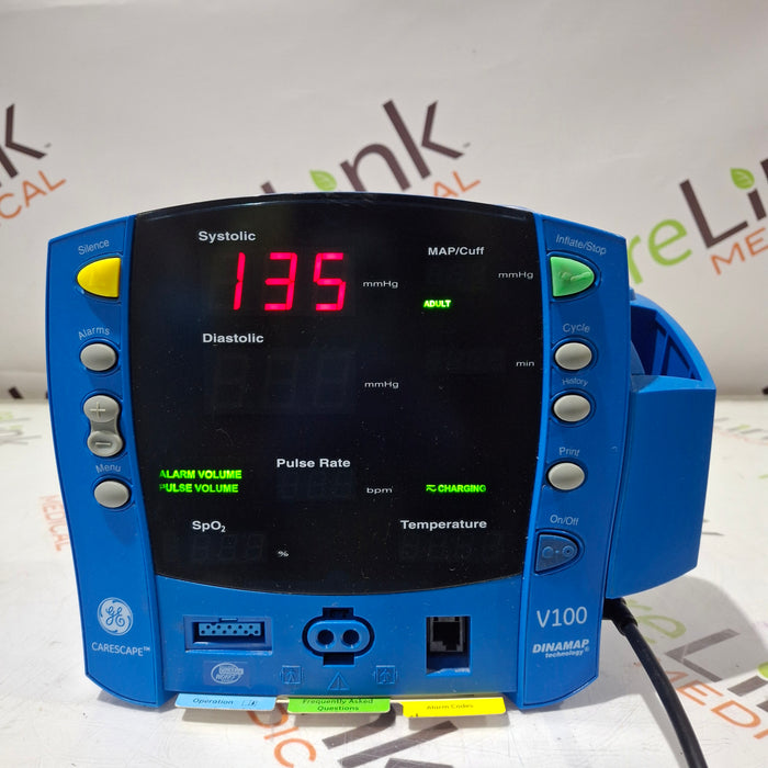 GE Healthcare Dinamap V100 - NIBP, SpO2, Temp Vital Signs Monitor